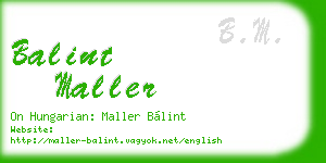 balint maller business card