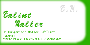 balint maller business card